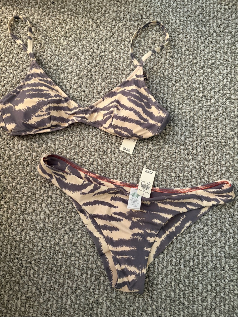 Aerie Neutral Tiger Stripes Bikini